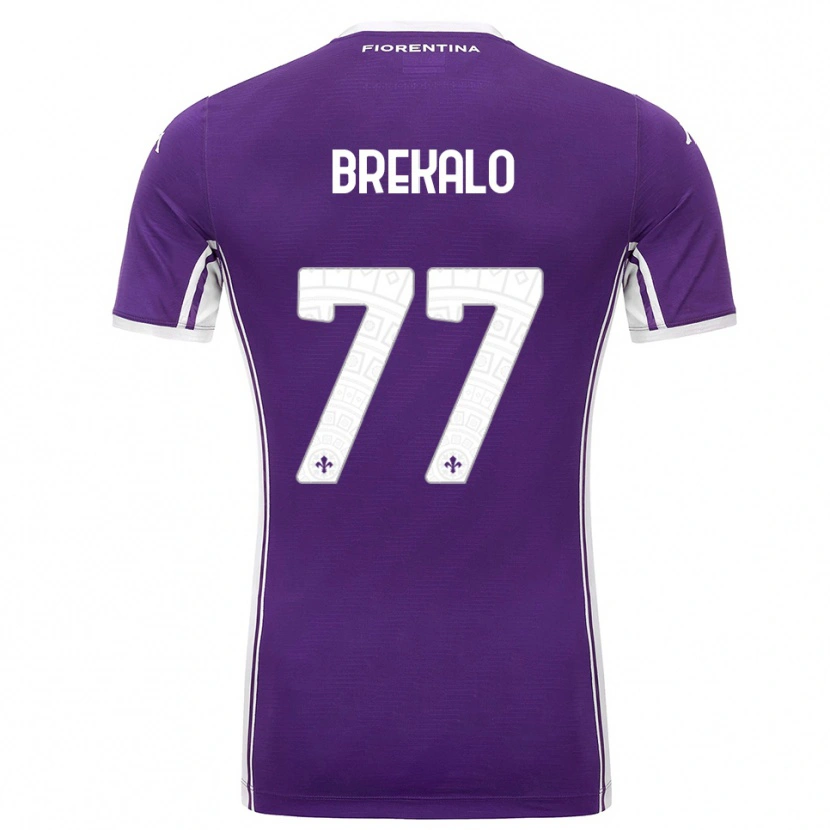 Danxen Niño Camiseta Josip Brekalo #77 Púrpura Blanco 1ª Equipación 2025/26 La Camisa