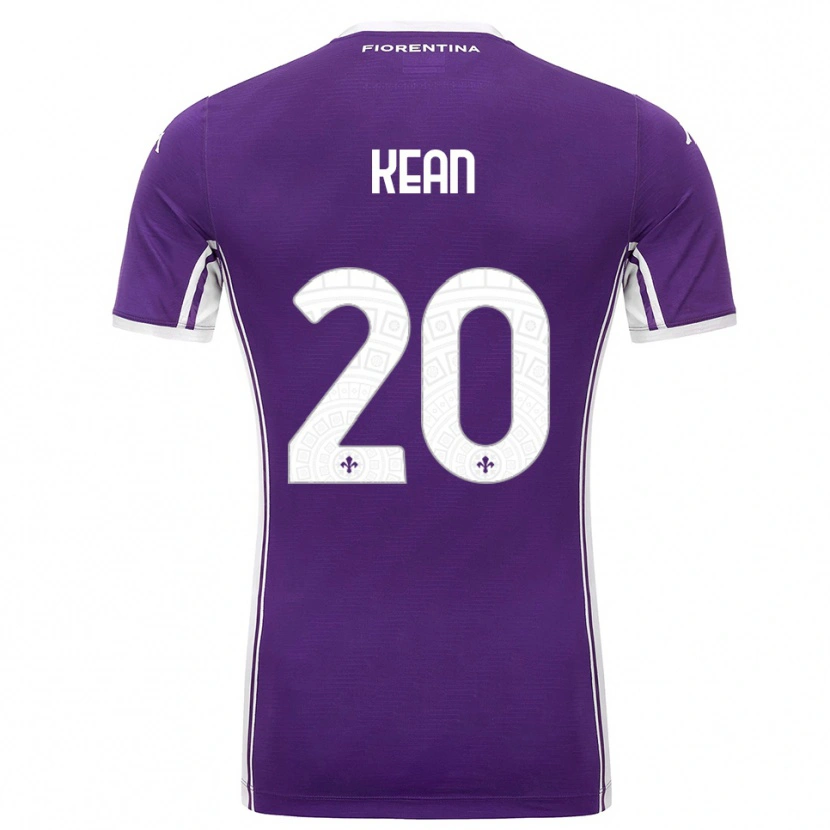 Danxen Niño Camiseta Moise Kean #20 Púrpura Blanco 1ª Equipación 2025/26 La Camisa