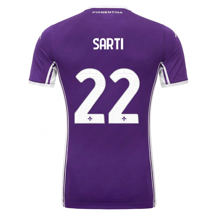 Danxen Niño Camiseta Alessia Sarti #22 Púrpura Blanco 1ª Equipación 2025/26 La Camisa