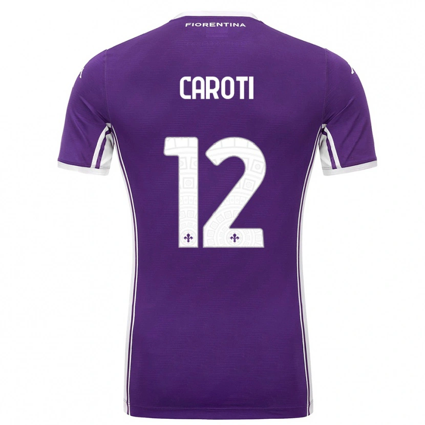 Danxen Niño Camiseta Filippo Caroti #12 Púrpura Blanco 1ª Equipación 2025/26 La Camisa