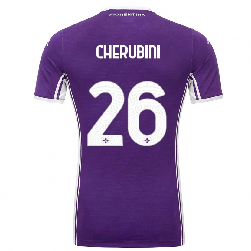 Danxen Niño Camiseta Maya Cherubini #26 Púrpura Blanco 1ª Equipación 2025/26 La Camisa
