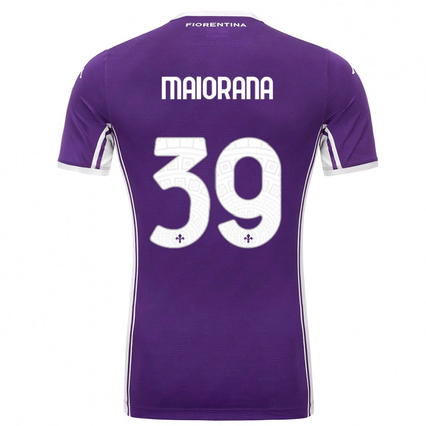 Danxen Niño Camiseta Stefano Maiorana #39 Púrpura Blanco 1ª Equipación 2025/26 La Camisa
