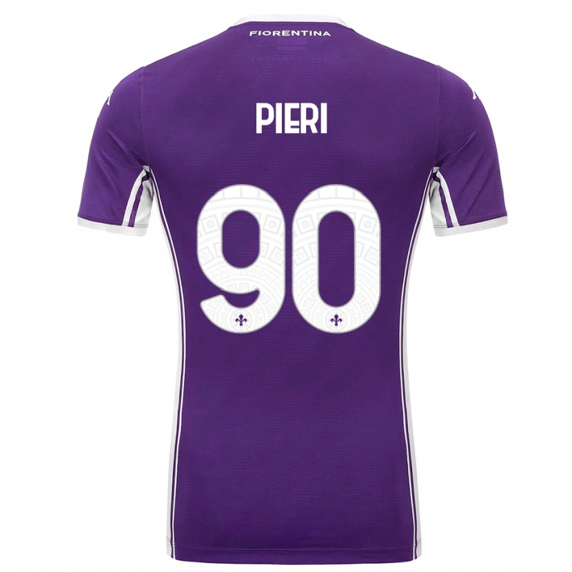 Danxen Niño Camiseta Arianna Pieri #90 Púrpura Blanco 1ª Equipación 2025/26 La Camisa
