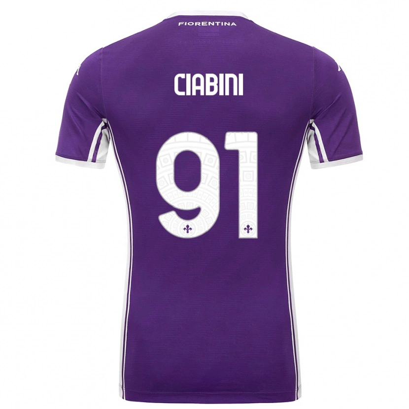 Danxen Niño Camiseta Giulia Ciabini #91 Púrpura Blanco 1ª Equipación 2025/26 La Camisa