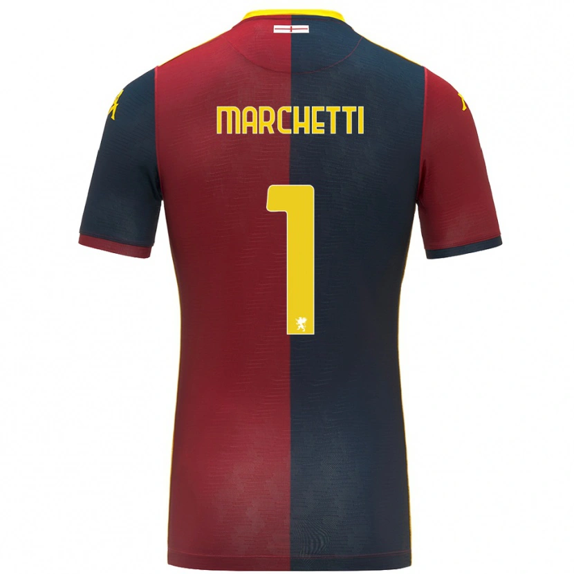 Danxen Niño Camiseta Lisa Marchetti #1 Rojo Azul Real 1ª Equipación 2025/26 La Camisa