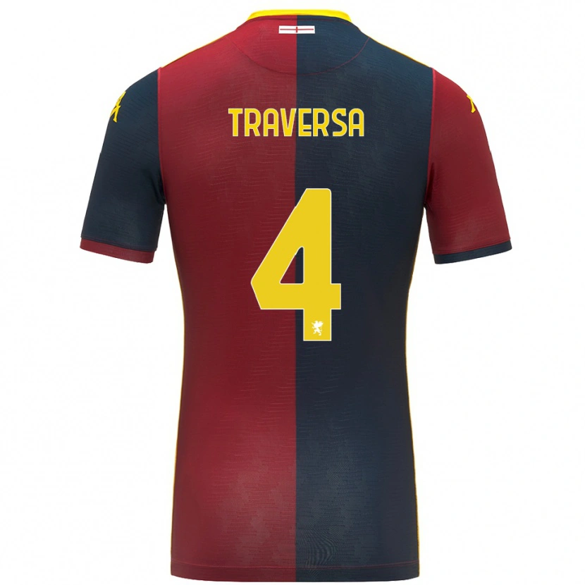 Danxen Niño Camiseta Pietro Traversa #4 Rojo Azul Real 1ª Equipación 2025/26 La Camisa