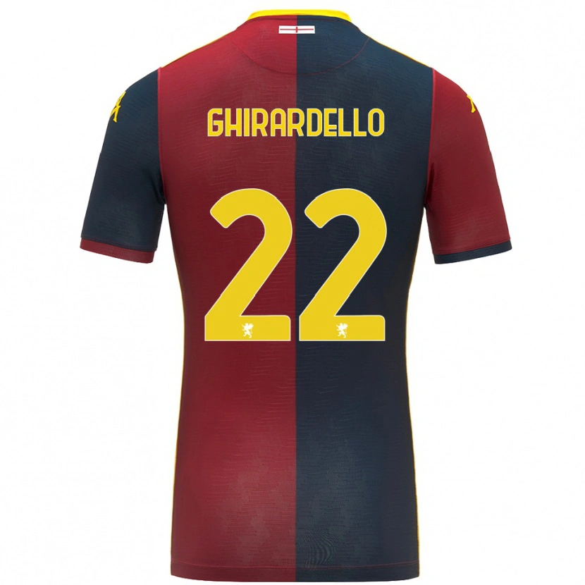 Danxen Niño Camiseta Tommaso Ghirardello #22 Rojo Azul Real 1ª Equipación 2025/26 La Camisa