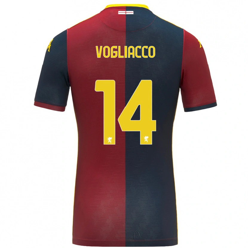 Danxen Niño Camiseta Alessandro Vogliacco #14 Rojo Azul Real 1ª Equipación 2025/26 La Camisa