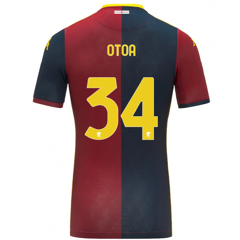 Danxen Niño Camiseta Sebastian Otoa #34 Rojo Azul Real 1ª Equipación 2025/26 La Camisa