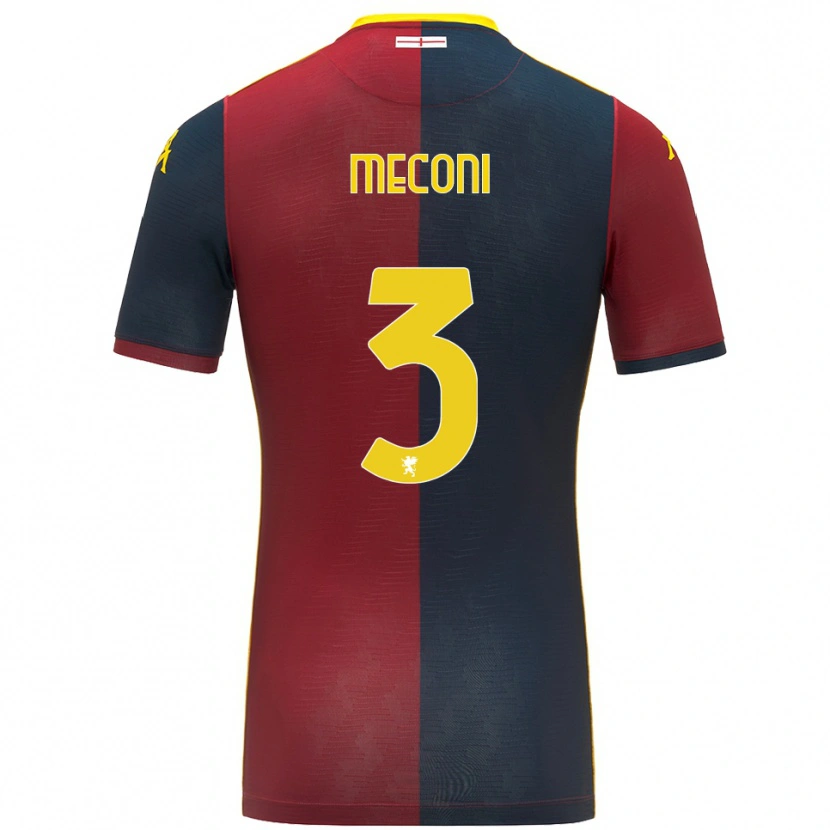 Danxen Niño Camiseta Edoardo Meconi #3 Rojo Azul Real 1ª Equipación 2025/26 La Camisa