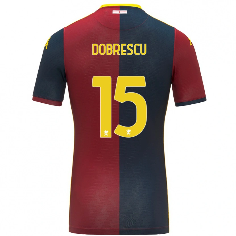 Danxen Niño Camiseta Ianis Dobrescu #15 Rojo Azul Real 1ª Equipación 2025/26 La Camisa