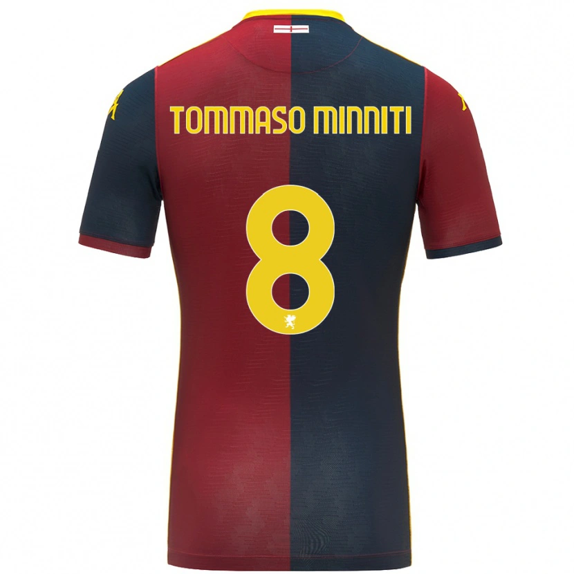 Danxen Niño Camiseta Giovanni Tommaso Minniti #8 Rojo Azul Real 1ª Equipación 2025/26 La Camisa