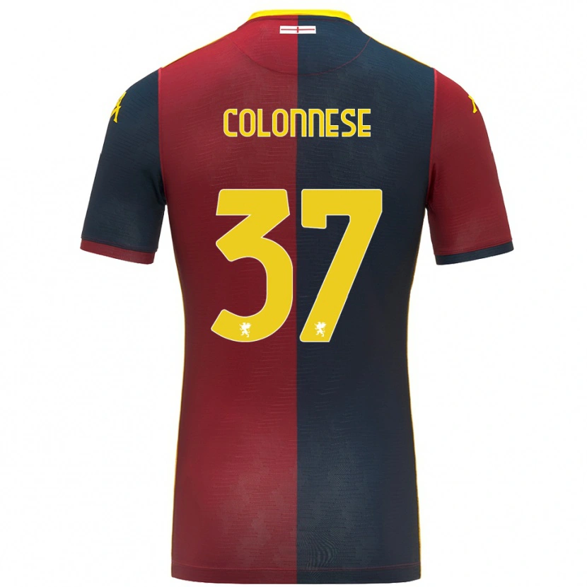 Danxen Niño Camiseta Lorenzo Colonnese #37 Rojo Azul Real 1ª Equipación 2025/26 La Camisa