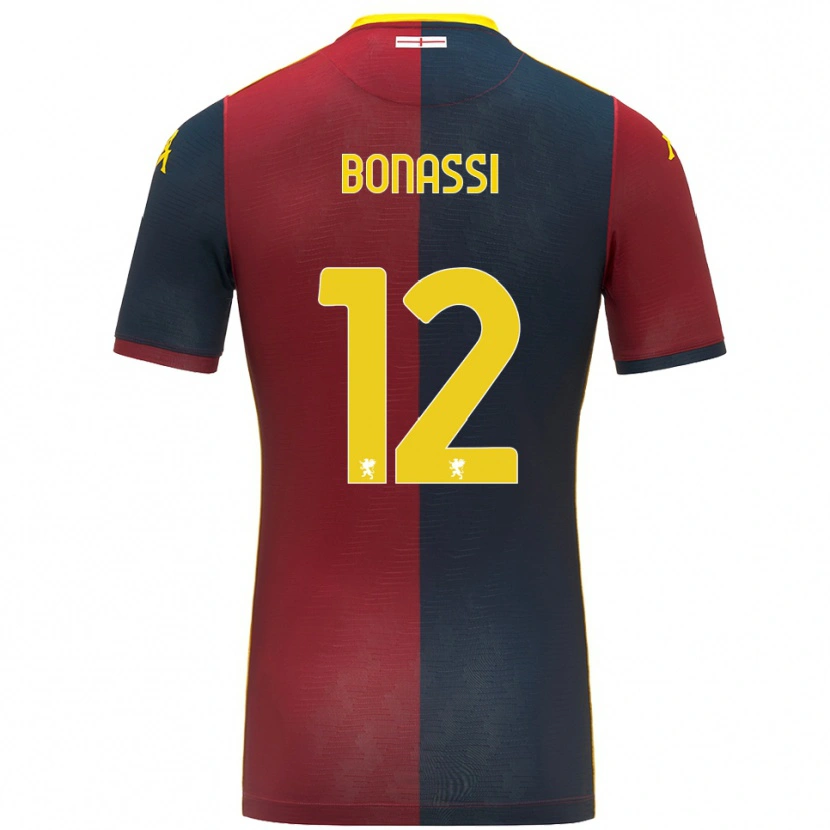 Danxen Niño Camiseta Lorenzo Bonassi #12 Rojo Azul Real 1ª Equipación 2025/26 La Camisa