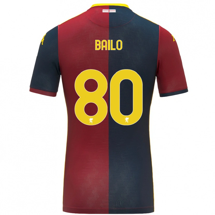 Danxen Niño Camiseta Giorgio Bailo #80 Rojo Azul Real 1ª Equipación 2025/26 La Camisa