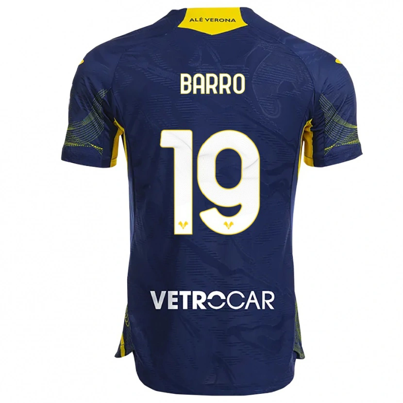 Danxen Niño Camiseta Chiara Barro #19 Marino Amarillo 1ª Equipación 2025/26 La Camisa