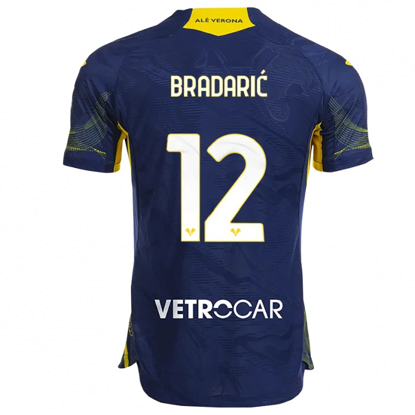 Danxen Niño Camiseta Domagoj Bradarić #12 Marino Amarillo 1ª Equipación 2025/26 La Camisa