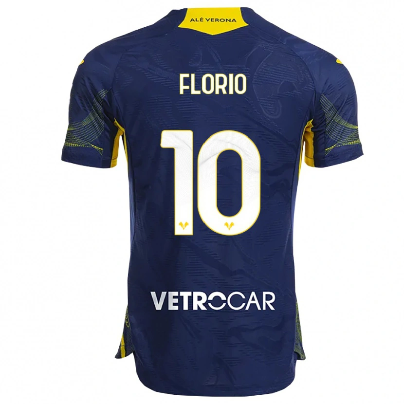 Danxen Niño Camiseta Mattia Florio #10 Marino Amarillo 1ª Equipación 2025/26 La Camisa