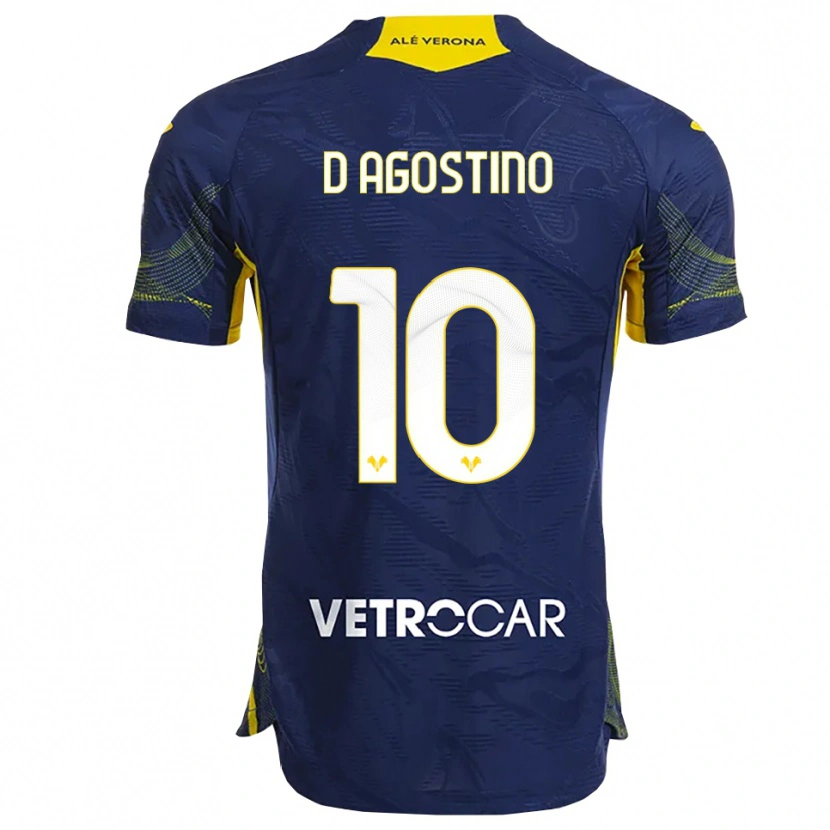 Danxen Niño Camiseta Samuele D'agostino #10 Marino Amarillo 1ª Equipación 2025/26 La Camisa
