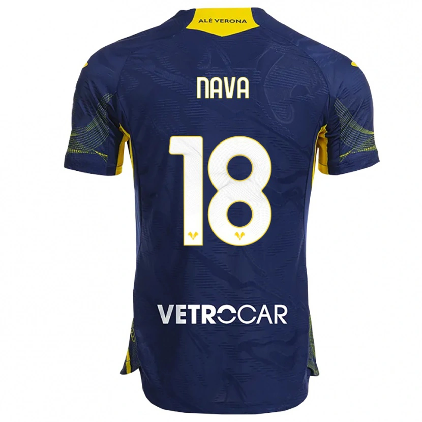 Danxen Niño Camiseta Maddalena Nava #18 Marino Amarillo 1ª Equipación 2025/26 La Camisa