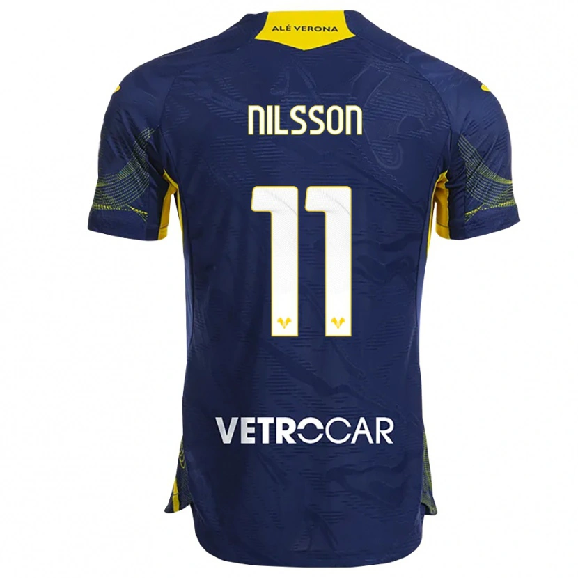 Danxen Niño Camiseta Sara Nilsson #11 Marino Amarillo 1ª Equipación 2025/26 La Camisa
