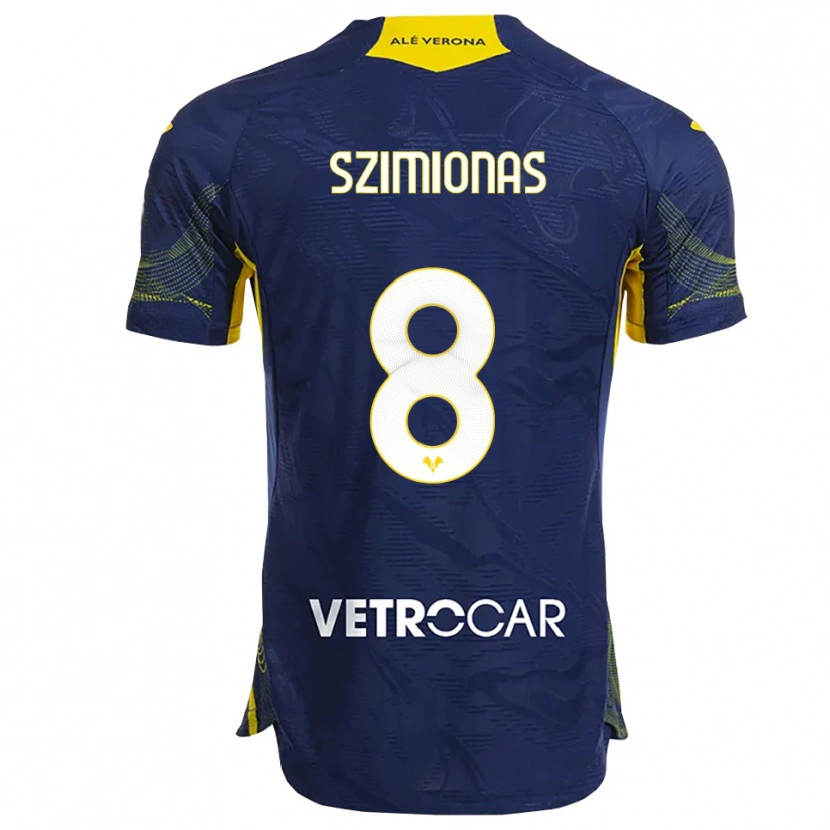 Danxen Niño Camiseta Luca Szimionaș #8 Marino Amarillo 1ª Equipación 2025/26 La Camisa