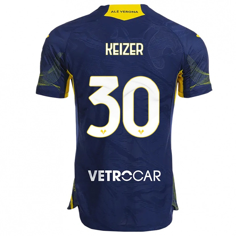 Danxen Niño Camiseta Fanny Keizer #30 Marino Amarillo 1ª Equipación 2025/26 La Camisa