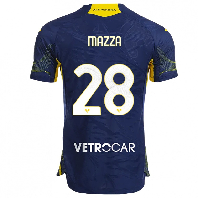 Danxen Niño Camiseta Vittoria Karol Mazza #28 Marino Amarillo 1ª Equipación 2025/26 La Camisa