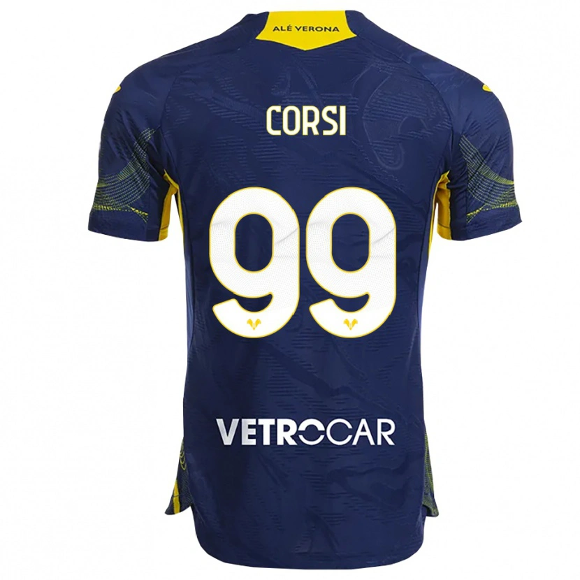 Danxen Niño Camiseta Sara Corsi #99 Marino Amarillo 1ª Equipación 2025/26 La Camisa