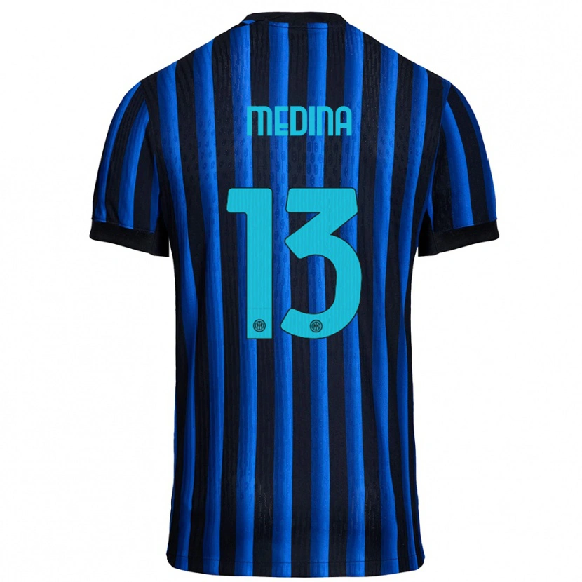 Danxen Niño Camiseta Alessio Medina #13 Negro Azul 1ª Equipación 2025/26 La Camisa