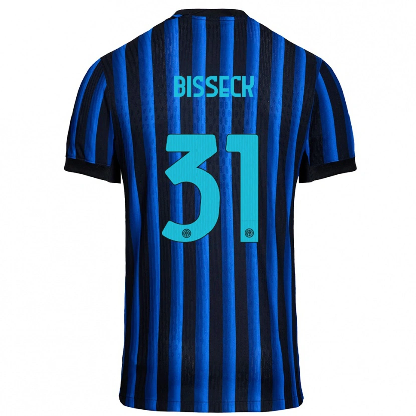 Danxen Niño Camiseta Yann Bisseck #31 Negro Azul 1ª Equipación 2025/26 La Camisa