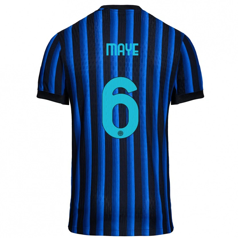 Danxen Niño Camiseta Yvan Maye #6 Negro Azul 1ª Equipación 2025/26 La Camisa