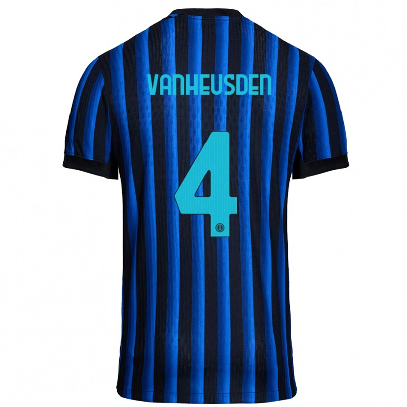 Danxen Niño Camiseta Zinho Vanheusden #4 Negro Azul 1ª Equipación 2025/26 La Camisa