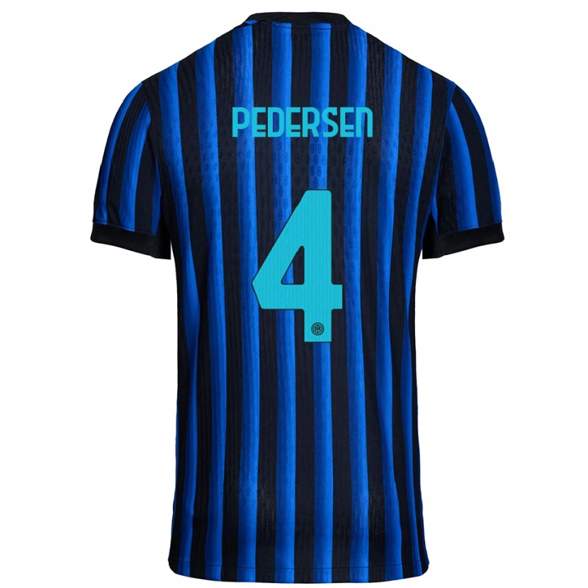 Danxen Niño Camiseta Sofie Junge Pedersen #4 Negro Azul 1ª Equipación 2025/26 La Camisa
