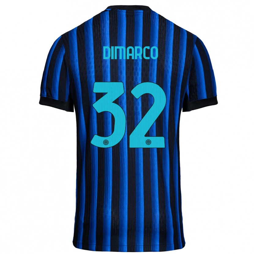 Danxen Niño Camiseta Federico Dimarco #32 Negro Azul 1ª Equipación 2025/26 La Camisa