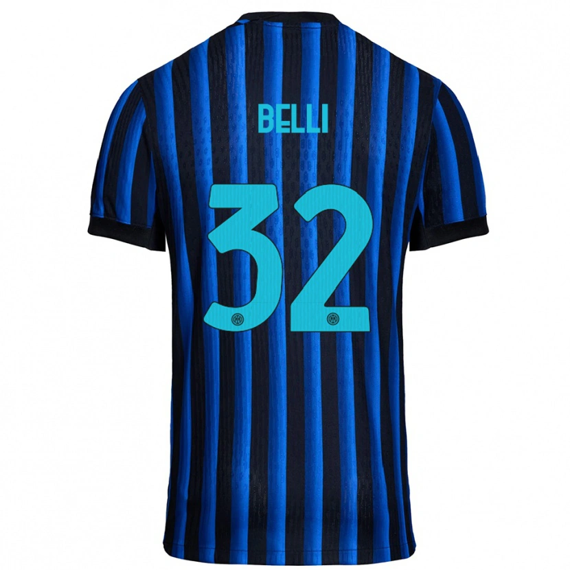 Danxen Niño Camiseta Elena Belli #32 Negro Azul 1ª Equipación 2025/26 La Camisa
