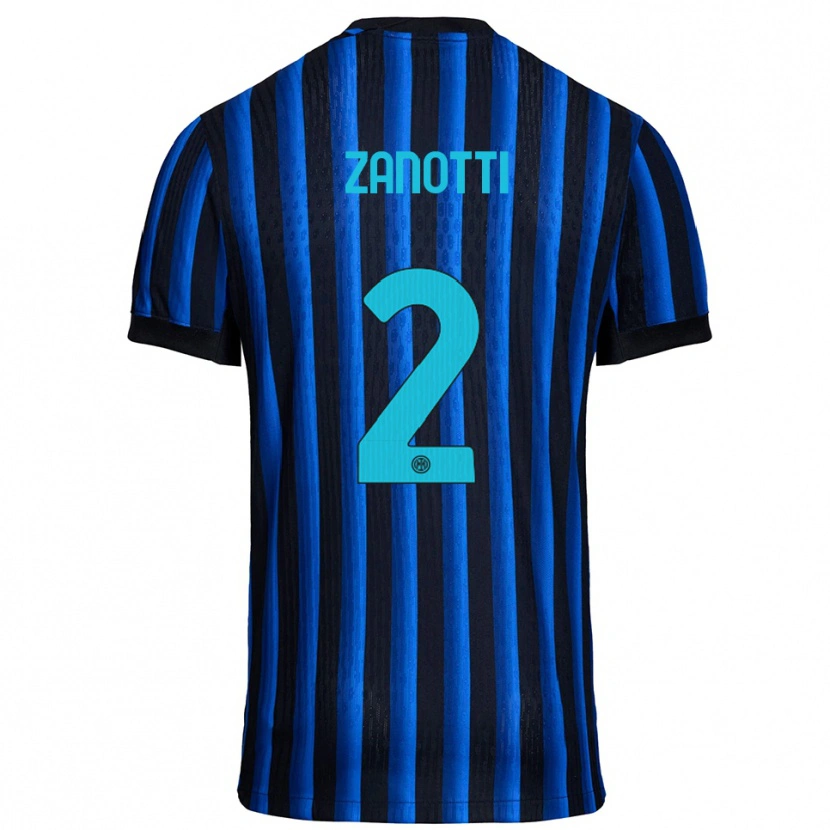 Danxen Niño Camiseta Mattia Zanotti #2 Negro Azul 1ª Equipación 2025/26 La Camisa