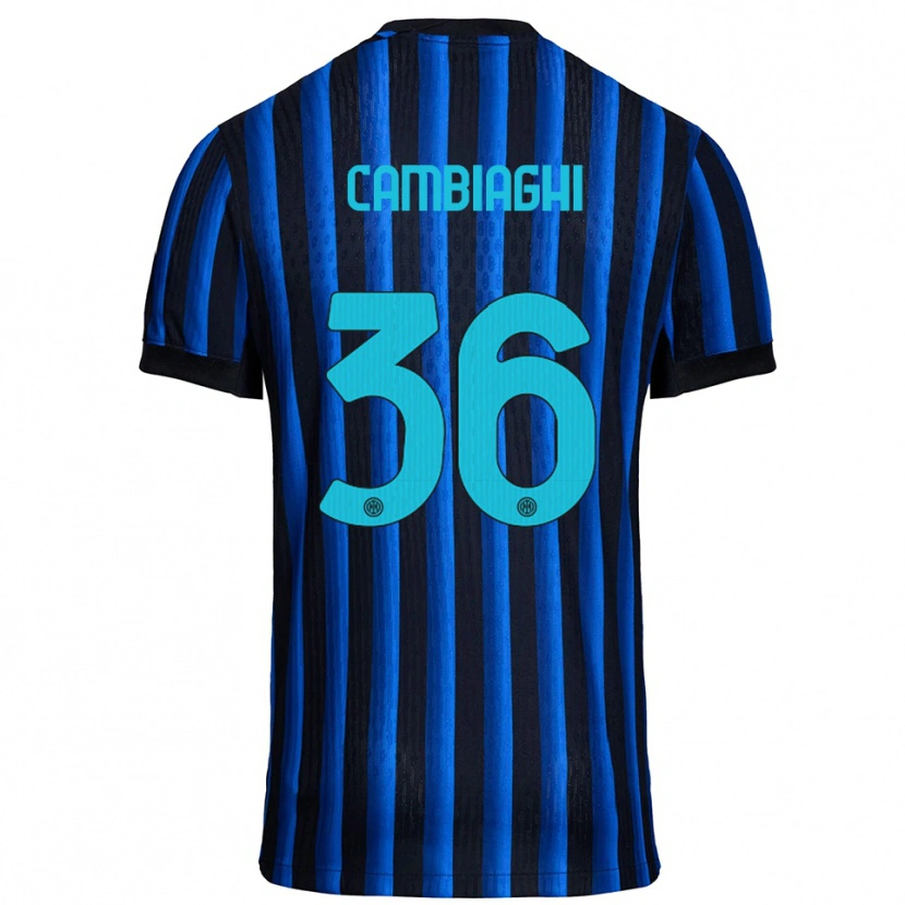 Danxen Niño Camiseta Michela Cambiaghi #36 Negro Azul 1ª Equipación 2025/26 La Camisa