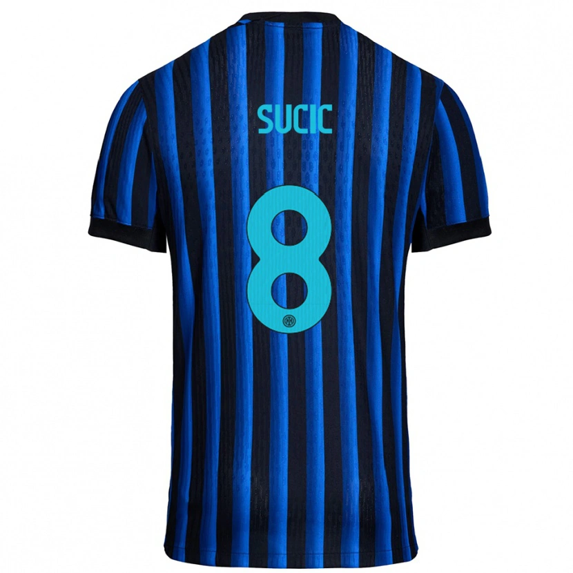 Danxen Niño Camiseta Petar Sučić #8 Negro Azul 1ª Equipación 2025/26 La Camisa