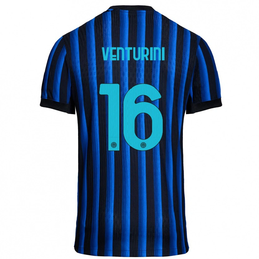 Danxen Niño Camiseta Matteo Venturini #16 Negro Azul 1ª Equipación 2025/26 La Camisa