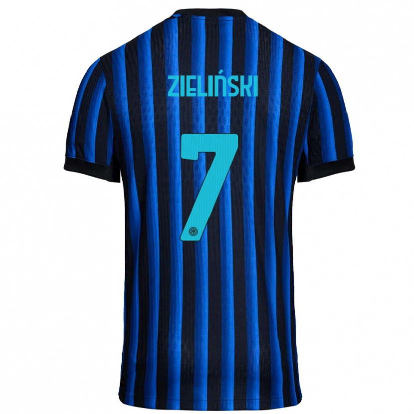 Danxen Niño Camiseta Piotr Zieliński #7 Negro Azul 1ª Equipación 2025/26 La Camisa