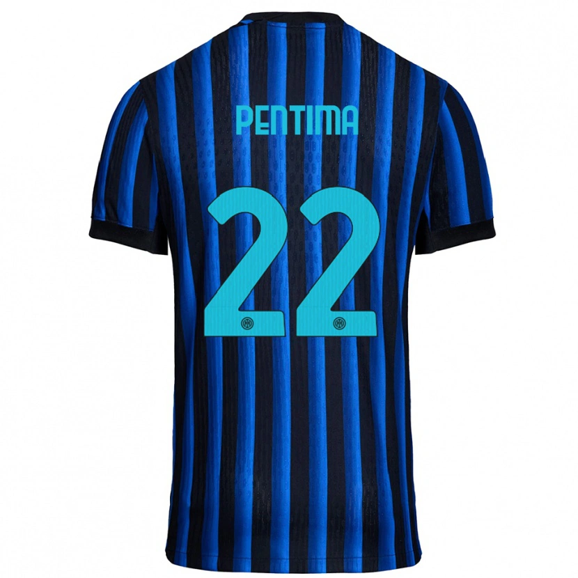 Danxen Niño Camiseta Alessandro Pentima #22 Negro Azul 1ª Equipación 2025/26 La Camisa