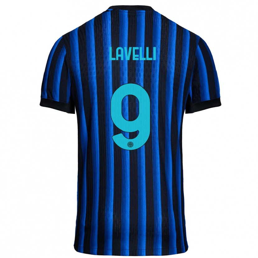 Danxen Niño Camiseta Matteo Lavelli #9 Negro Azul 1ª Equipación 2025/26 La Camisa