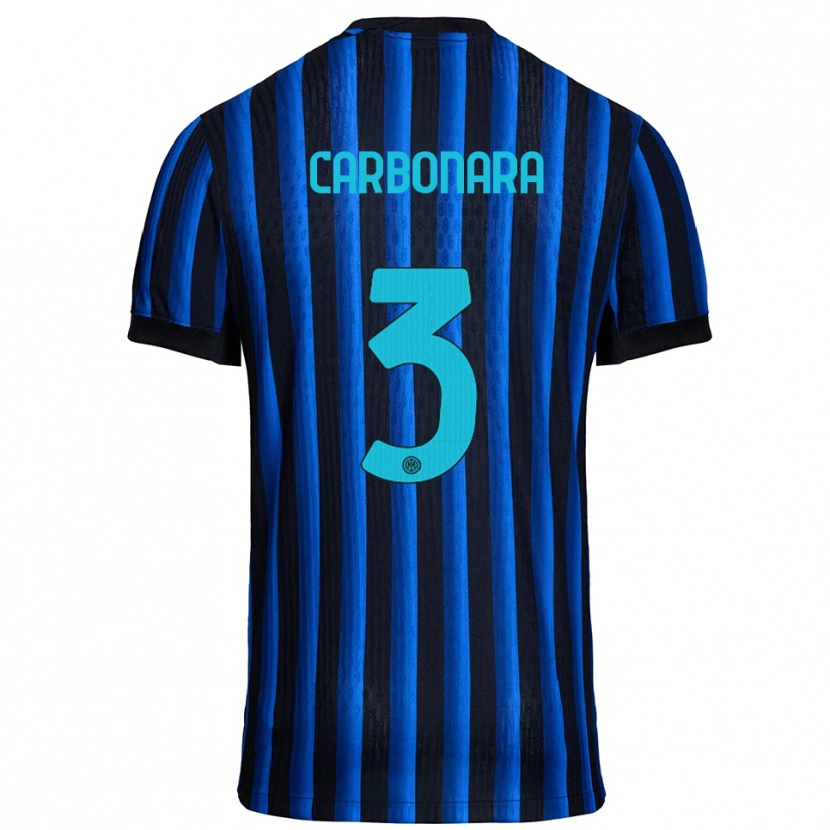 Danxen Niño Camiseta Matteo Carbonara #3 Negro Azul 1ª Equipación 2025/26 La Camisa