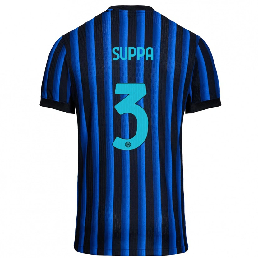 Danxen Niño Camiseta Simone Suppa #3 Negro Azul 1ª Equipación 2025/26 La Camisa