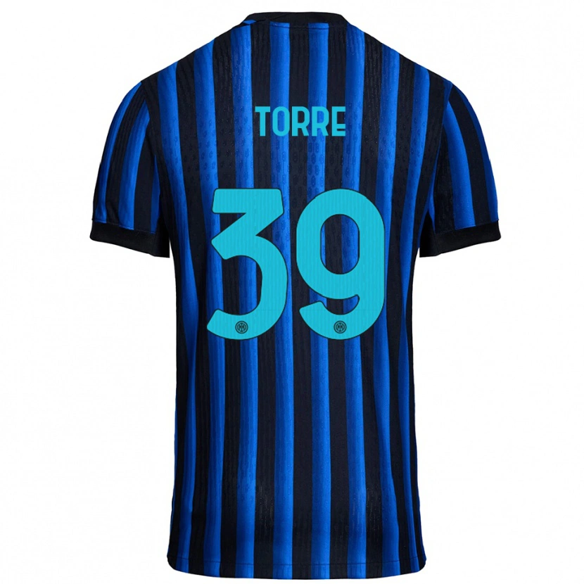 Danxen Niño Camiseta Pietro La Torre #39 Negro Azul 1ª Equipación 2025/26 La Camisa