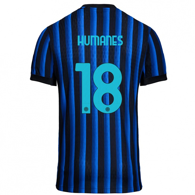 Danxen Niño Camiseta Hugo Humanes #18 Negro Azul 1ª Equipación 2025/26 La Camisa