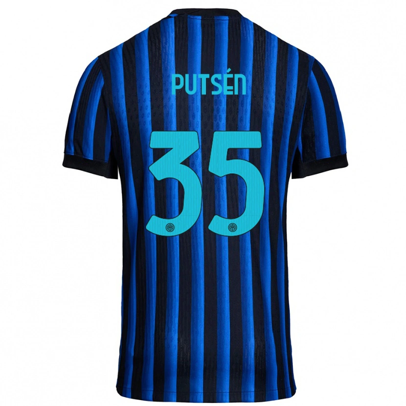 Danxen Niño Camiseta Dino Putsén #35 Negro Azul 1ª Equipación 2025/26 La Camisa