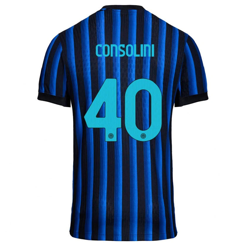 Danxen Niño Camiseta Lidia Consolini #40 Negro Azul 1ª Equipación 2025/26 La Camisa