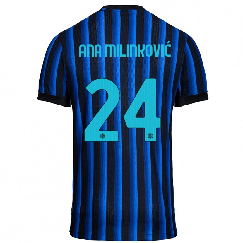 Danxen Niño Camiseta Marija Ana Milinković #24 Negro Azul 1ª Equipación 2025/26 La Camisa